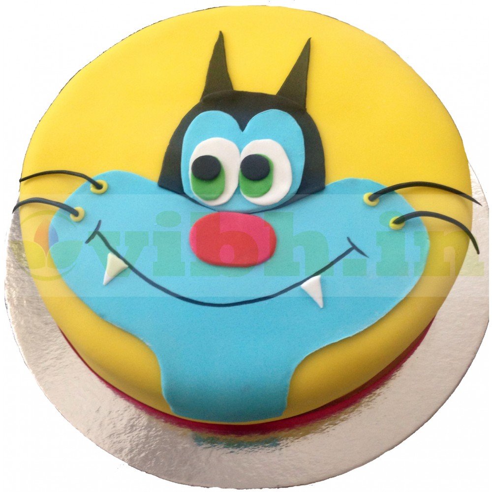 Buy Oggy Theme Fondant Cake Online in Gurugram : From VIBH Gurugram