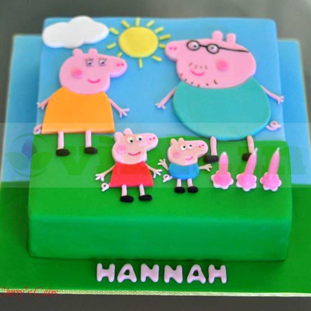 Peppa Pig Family Designer Cake Delivery in Gurugram : From VIBH Gurugram