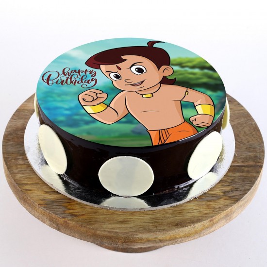 Order Chhota Bheem Chocolate Round Photo Cake Online in Gurugram : From  VIBH Gurugram